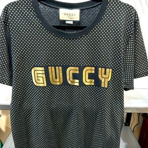 Gucci Black and Gold Unisex Tee pre loved